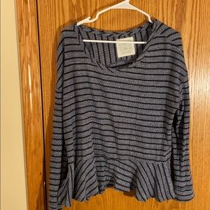 Striped Peplum long sleeve